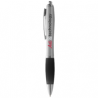 Stylo bille Nash corps argenté grip coloré encre bleue
