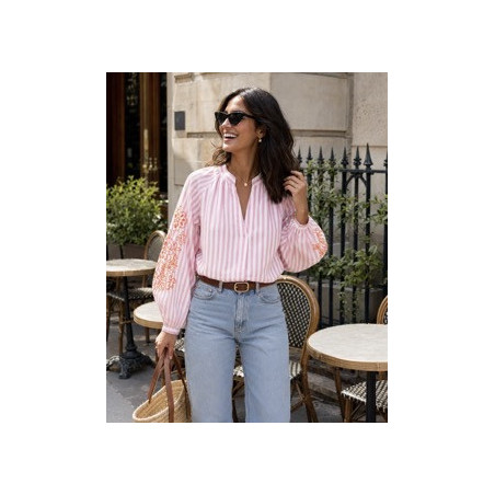 Chemise Rose - brodée