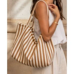 Sac Ambre – rayure beige