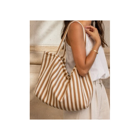 Sac Ambre – rayure beige