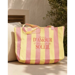 Sac Louise – rayure jaune et rose