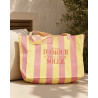 Sac Louise – rayure jaune et rose